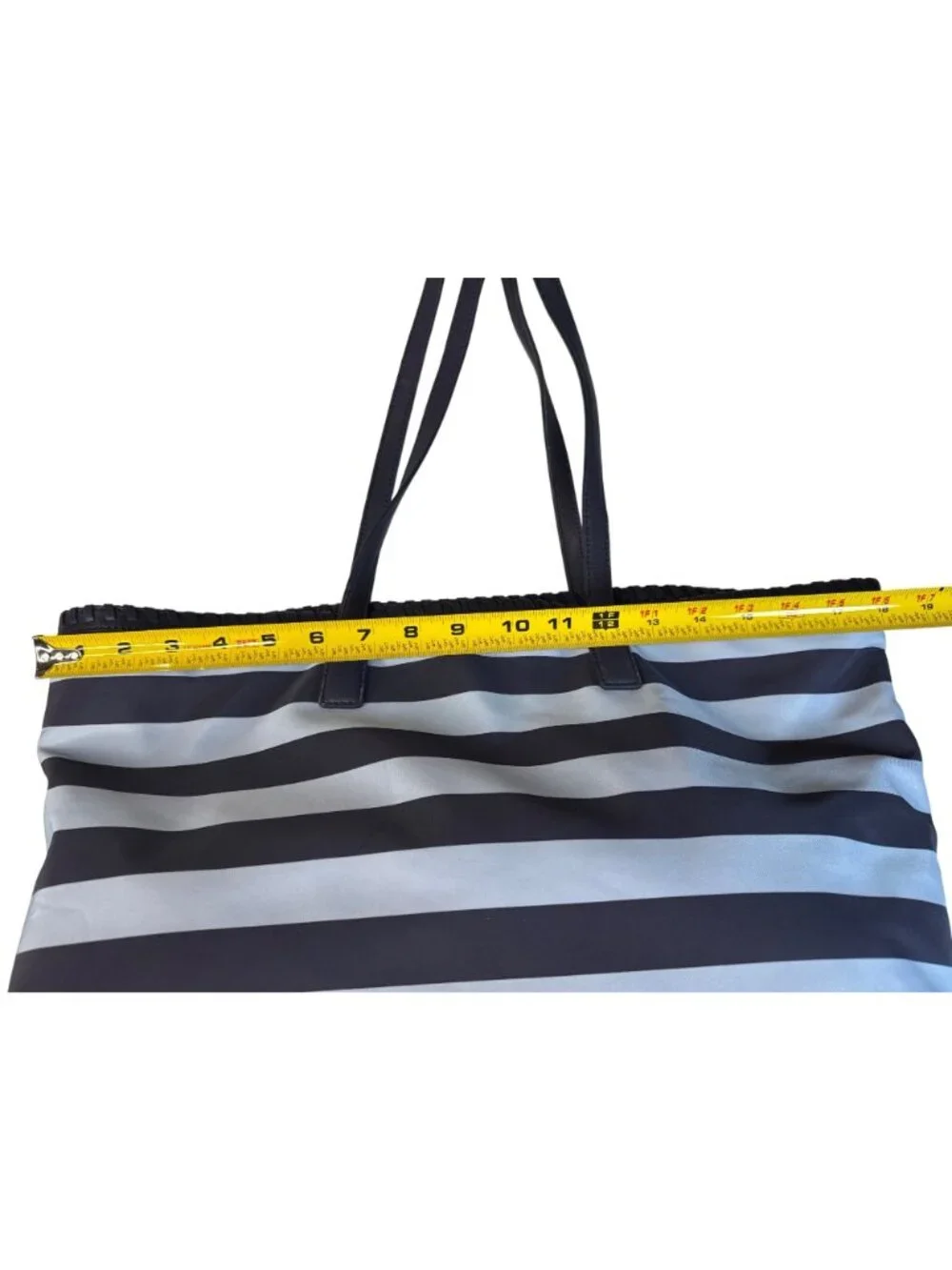 Tory Burch Striped Tote Bag Navy & White 16
